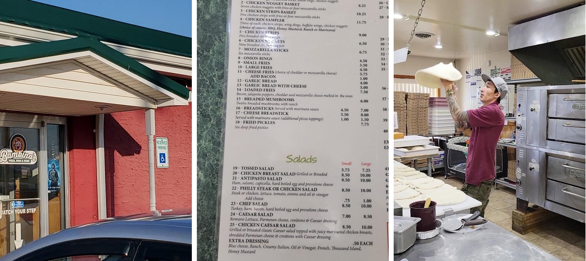 Bambino's Pizza, subs, and more Menu