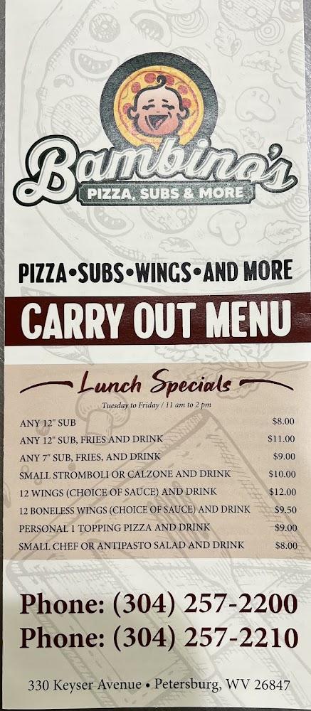 Bambino's Pizza, subs, and more Menu image 4